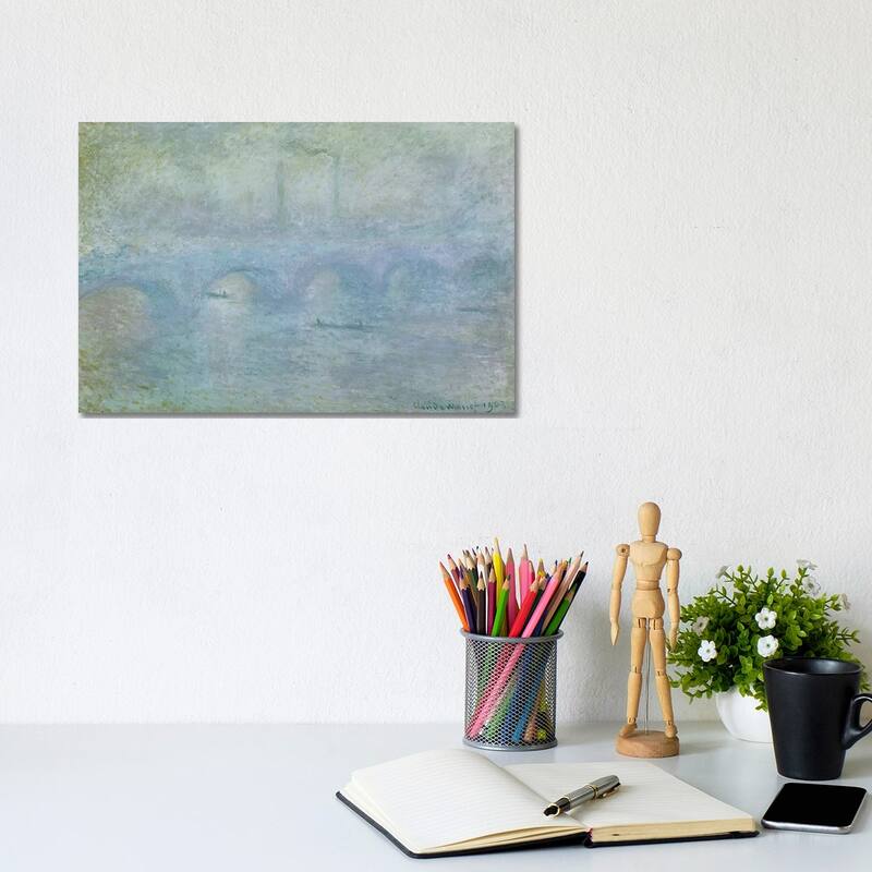 iCanvas "Waterloo Bridge - Effect of the Mist, 1903" by Claude Monet Canvas Print - 8x12x0.75