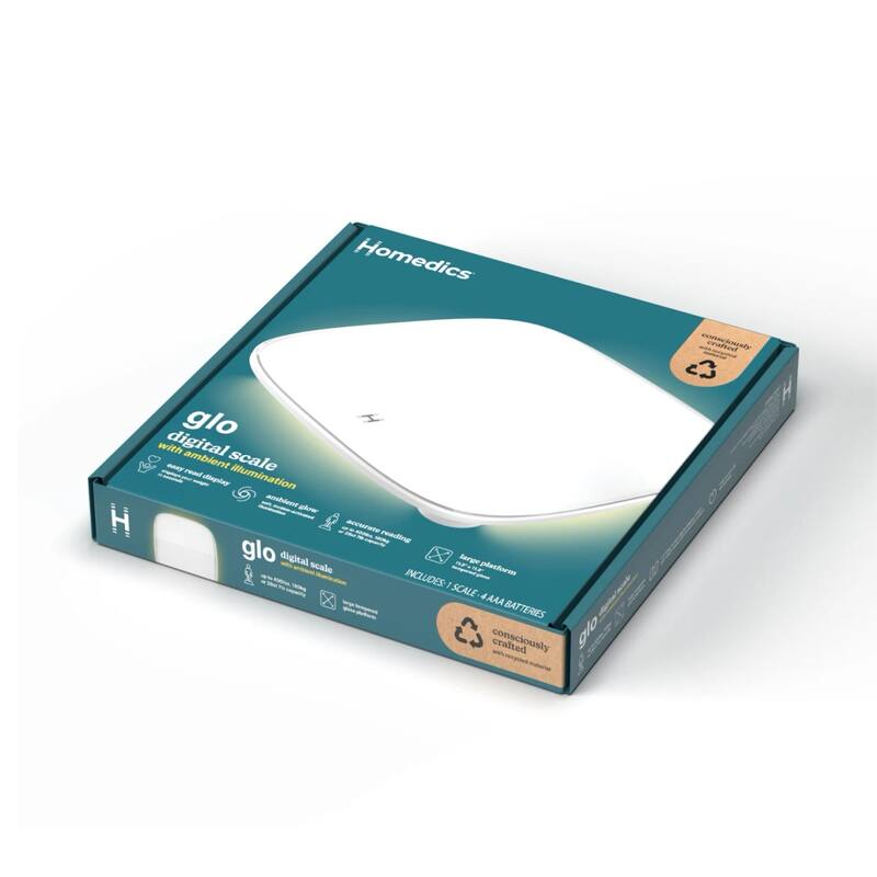 Homedics Essential Glo™ Digital Bathroom Scale with Ambient Illumination - White