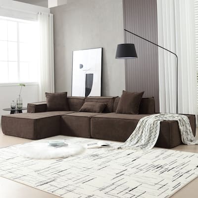 3-Seat Modern Modular Combination Free Installation L-Shaped Sofa Set