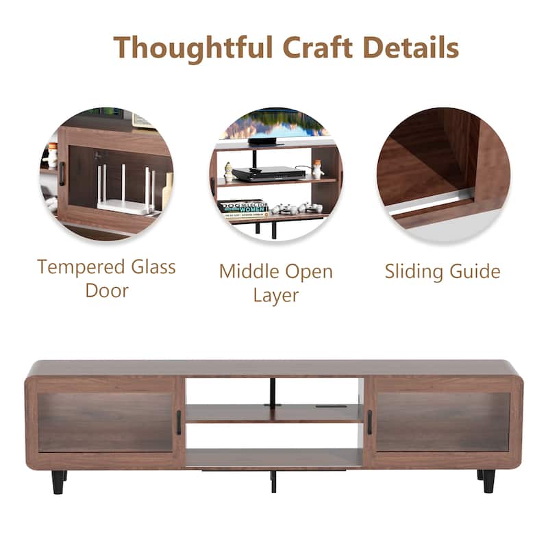 TV Stand Entertainment Center with Power Outlets