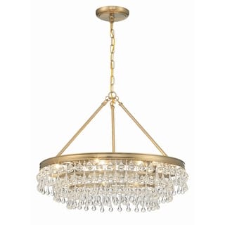 Calypso 6 Light Vibrant Gold Chandelier - 25"W x 19.75"H x 25"D