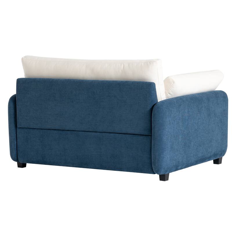 Oversized Chenille Single Sofa Chair – Wide and Deep Seat Accent Chair with Throw Pillows by Harper&Bright Designs