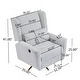 preview thumbnail 18 of 45, Boucle Metal Base Power Recliner Chair with 360° Swivel, 90°-165° Adjustable Backrest, Extended Footrest