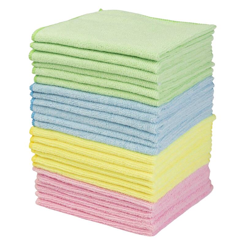 Microfiber Cleaning Cloth Set - 24-Pack for Cars, Home, Kitchen - Lint-Free Absorbent 12.6-Inch Cleaning Rags by Stalwart