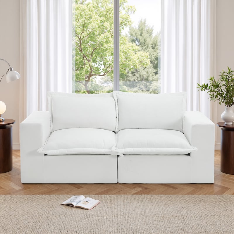 No Assembly Chenille Modular Sectional Sofa Comfy Cloud Couch