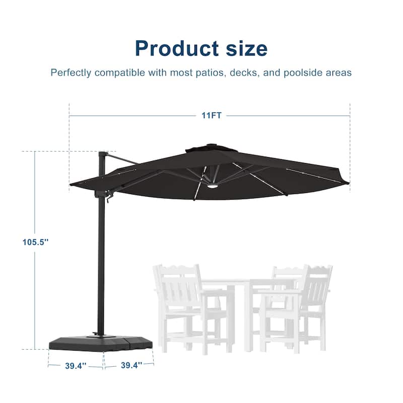 Outdoor 10FT LED Patio umbrella for Garden
