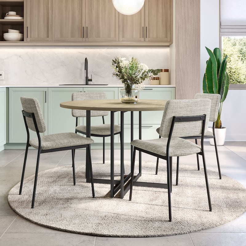 Amisco Sullivan Upholstered Dining Chair with Open Back and Metal Legs