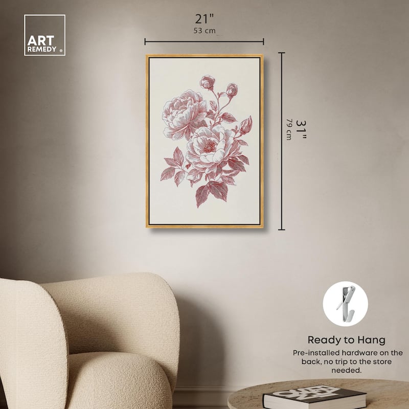 Breezy Red Pencil Blooms Canvas by Art Remedy