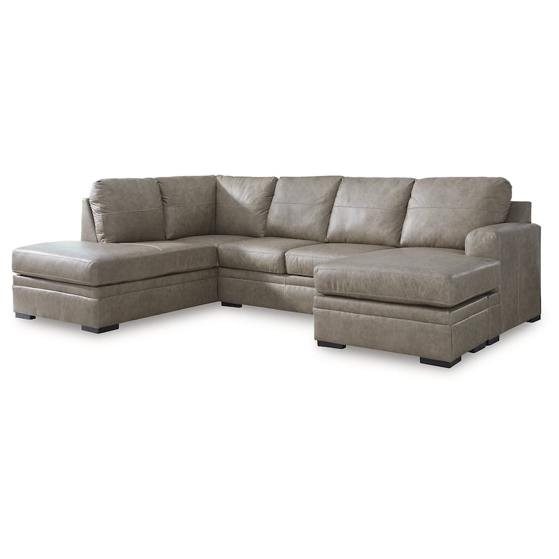 Signature Design by Ashley Amuleto Brown 2-Piece Sectional with Chaise - 124"W x 86"D x 40"H