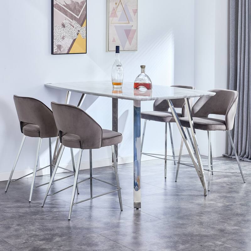 2PCS Bar Chair.Dining Chair.Bar Stool with Durable Electroplated Metal Legs