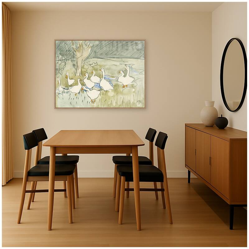 Kate and Laurel Ducks 1917 Theo van Hoytema by Nostalgia Prints Framed Canvas Wall Art Print
