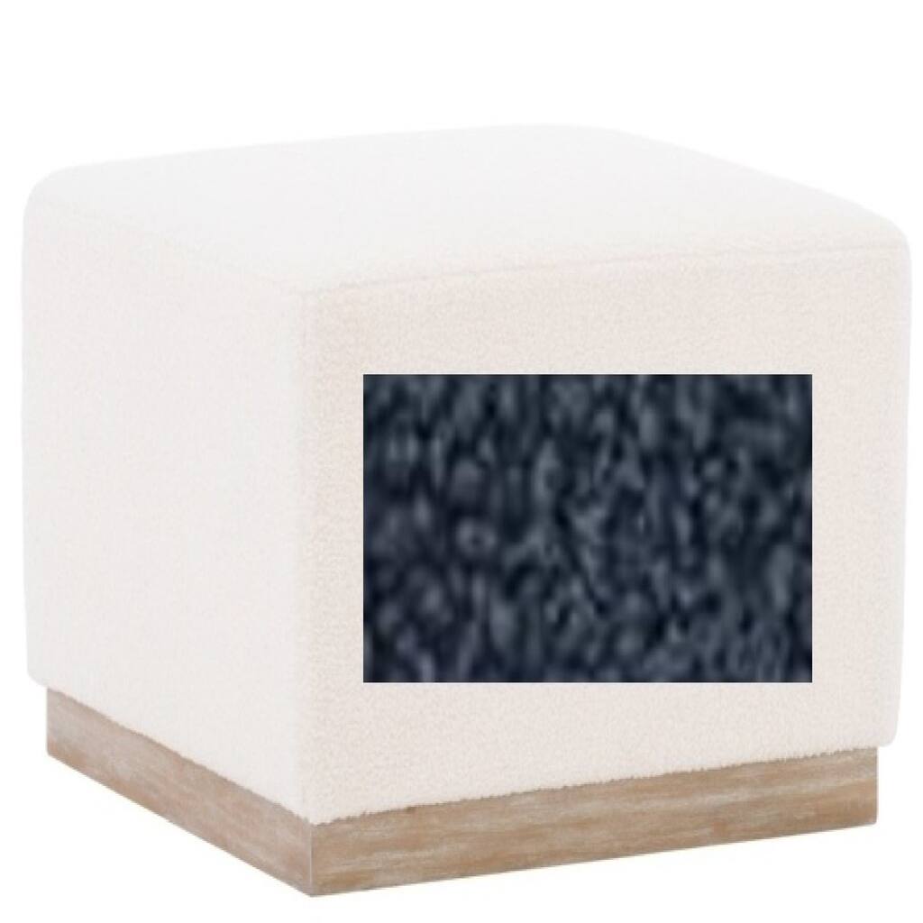 Ottoman with Rectangular Padded Seat and Wooden Frame, Gray