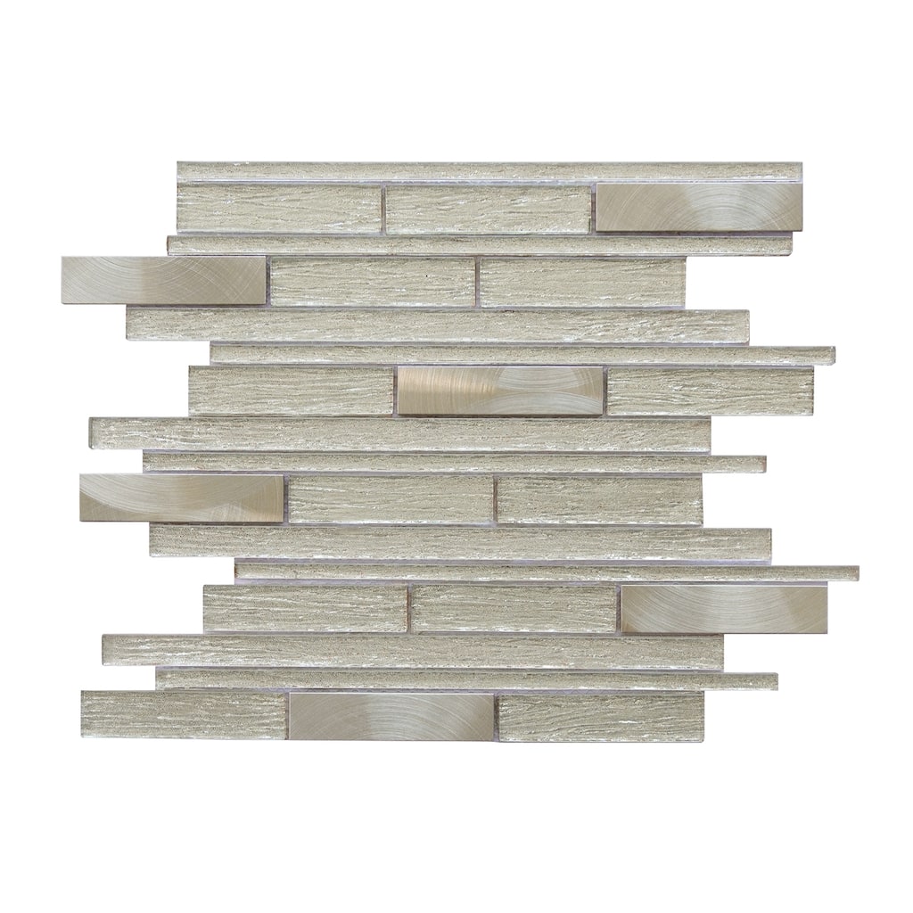 Altair Ardcarn Rectangular Laminated Glass Mosaic Mix Aluminum Wall Tile