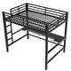 preview thumbnail 14 of 29, Full Size Gaming Metal Loft Bed Frame with LED Light and Desk, 77.2"L x57.3"W x 72"H