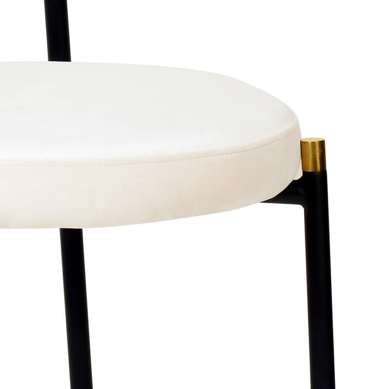 Leisuremod 5-Piece Dining Set with 1 Modern Solid Wood Top Round Dining Table and 4 Velvet/Leather Upholstered Chairs