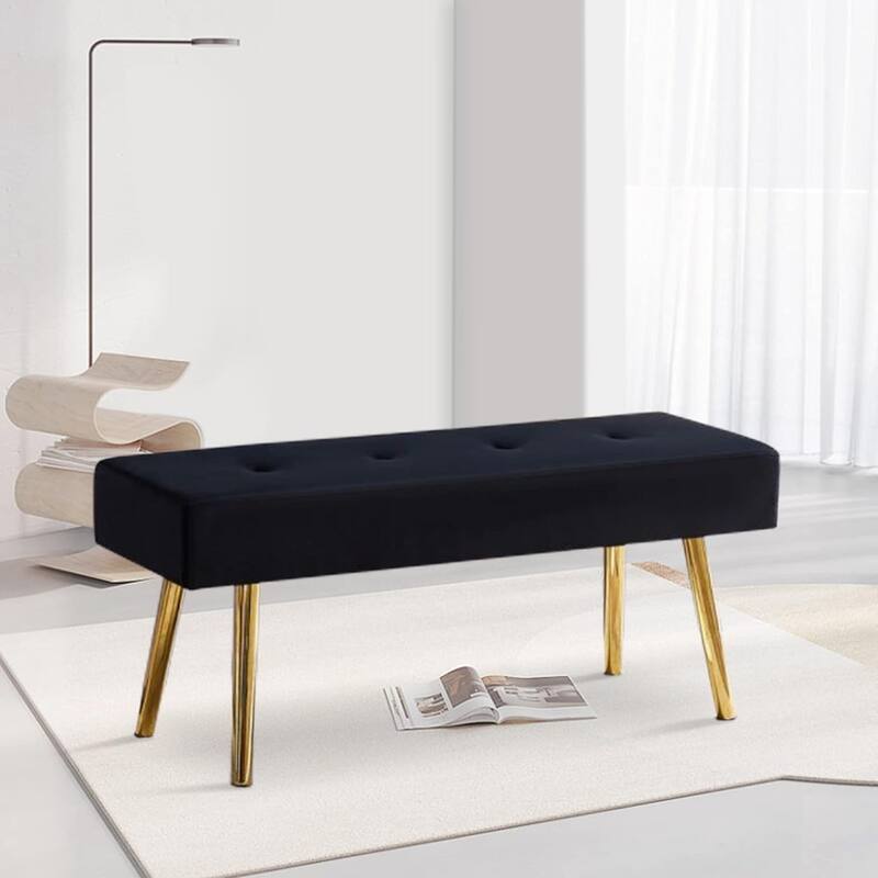 Howtai Upholstered Bench for bedroom, entryway, dining room - Black