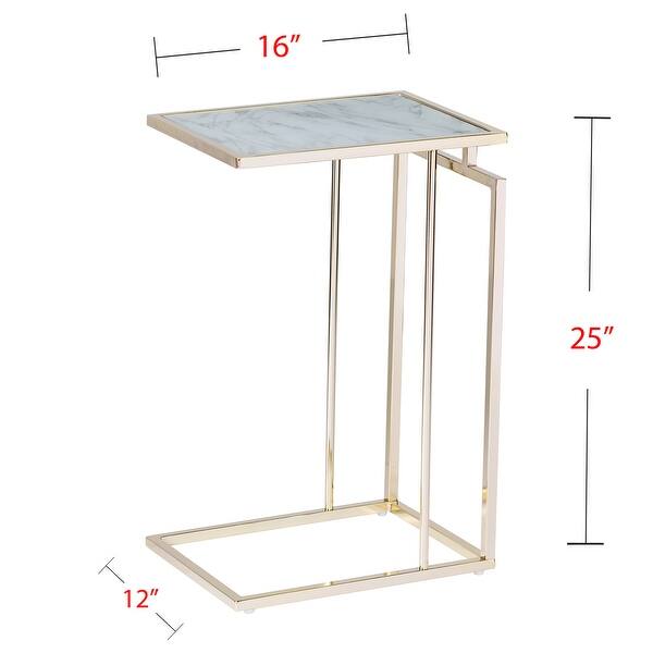 dimension image slide 2 of 4, SEI Furniture Colbi Glass-Topped C-Table