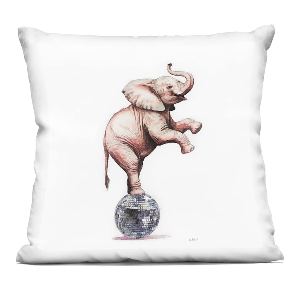 Stupell Elephant on Disco Ball Decorative Printed Throw Pillow Design by Amanda Greenwood