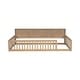 preview thumbnail 23 of 22, Kids Wood Semi-enclosed fence Floor Bed with Storage Cabinets and USB Ports