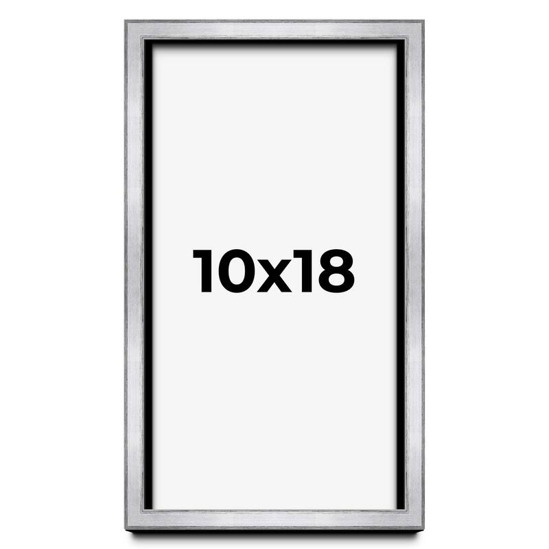 10x18 Shadow Box Frame Silver | 1.375 Inches Deep Real Wood