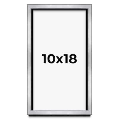 10x18 Shadow Box Frame Silver | 1.375 Inches Deep Real Wood