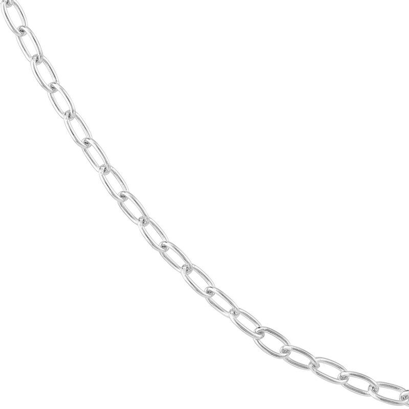 Curata 14k White Gold 2.07mm Forzentina Chain Necklace With (Lobster)