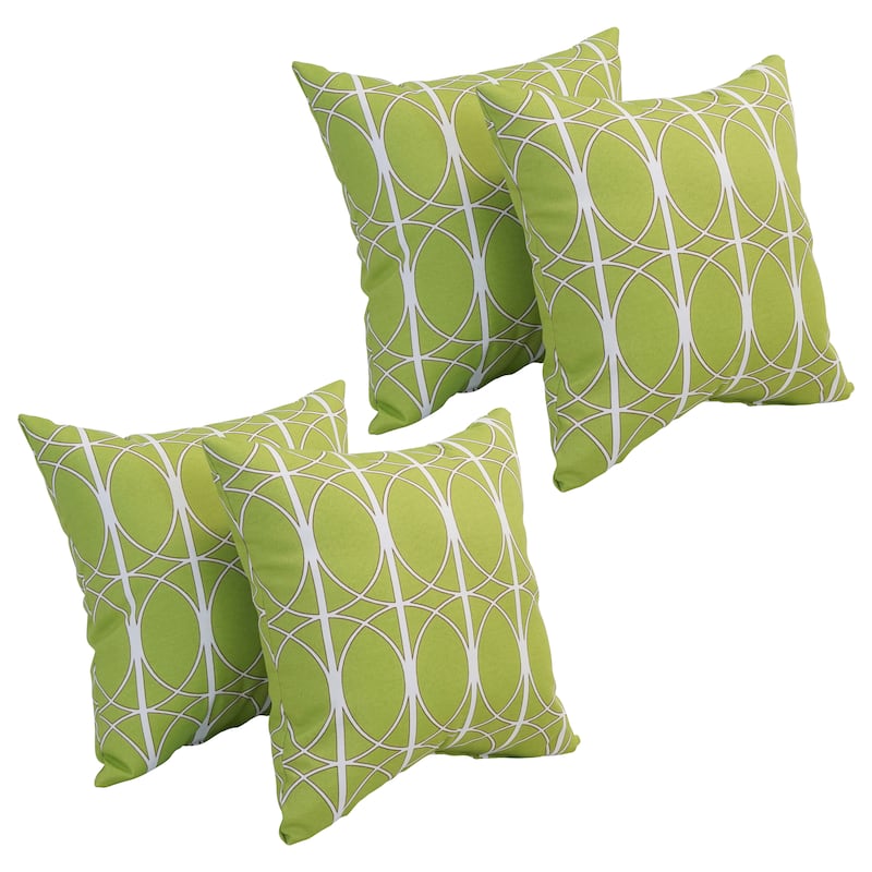 Blazing Needles 17-inch Square Polyester Outdoor Throw Pillows (Set of 4) - Maxfield Leaf