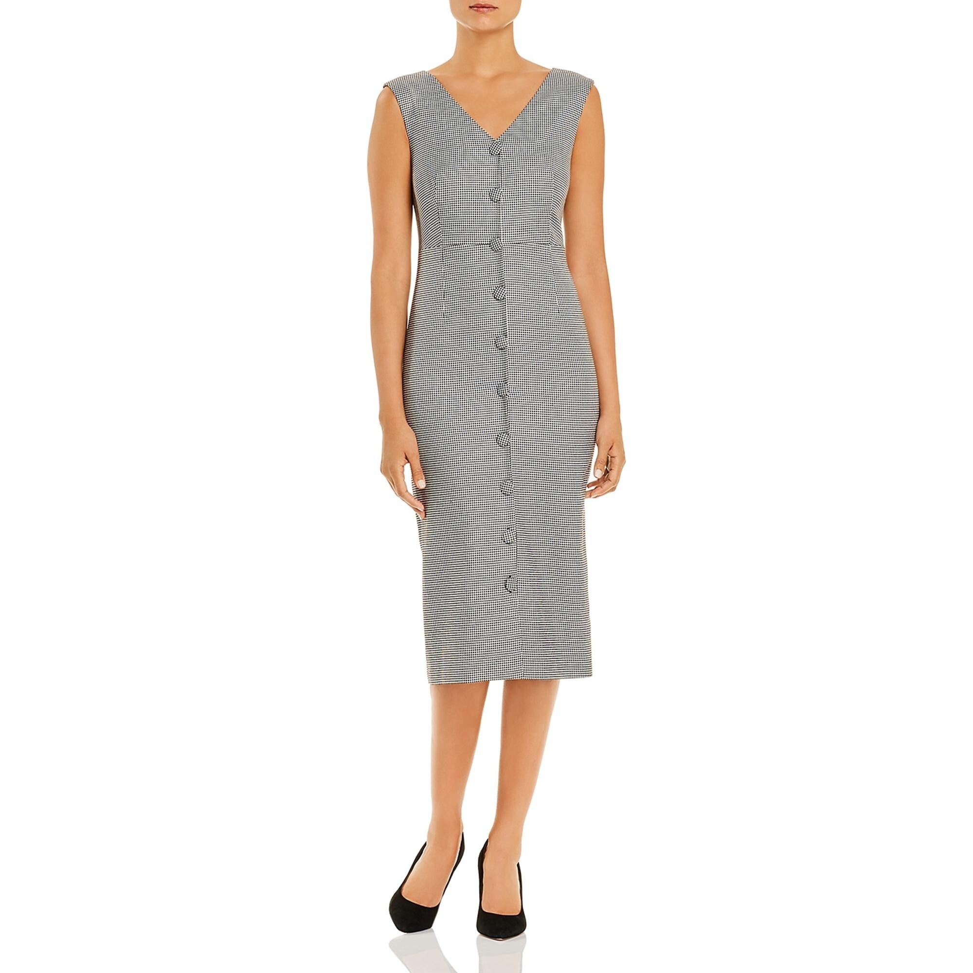 midi black work dress