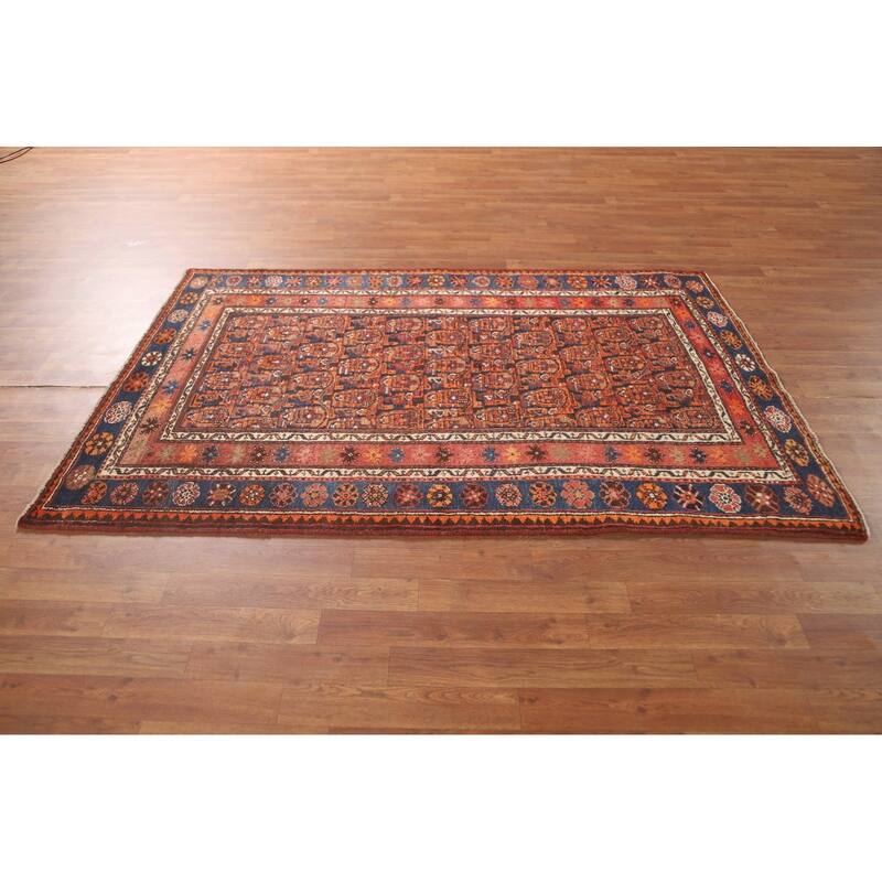 Malayer Persian Vintage Area Rug Hand-Knotted Wool Carpet - 4'3" x 6'7"