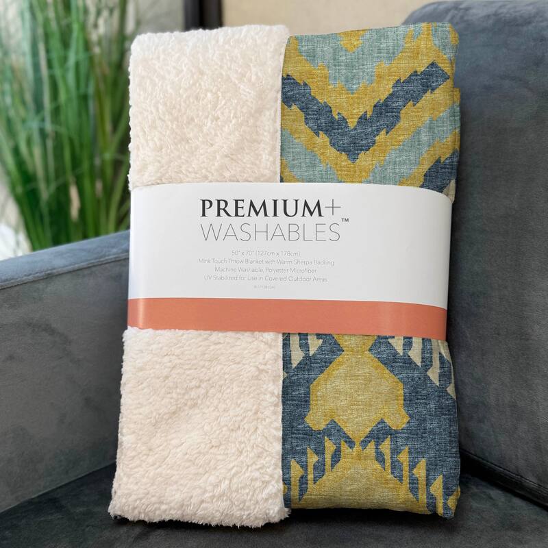 Premium Machine Washable ASB108 Sherpa Boho Global Throw Blanket