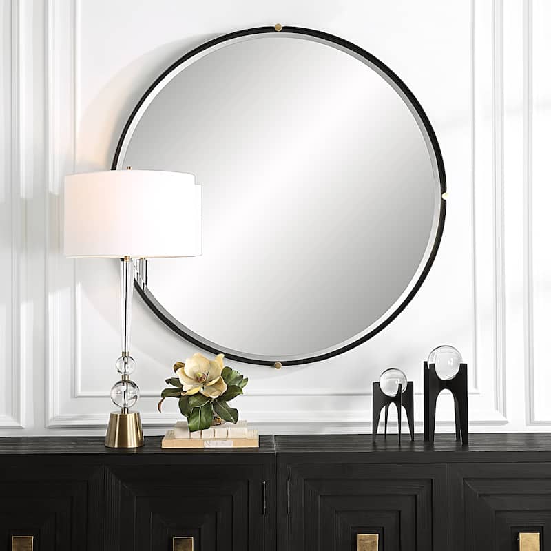 Uttermost 09939 Bonded 48-7/8" Diameter Circular Beveled Accent Mirror
