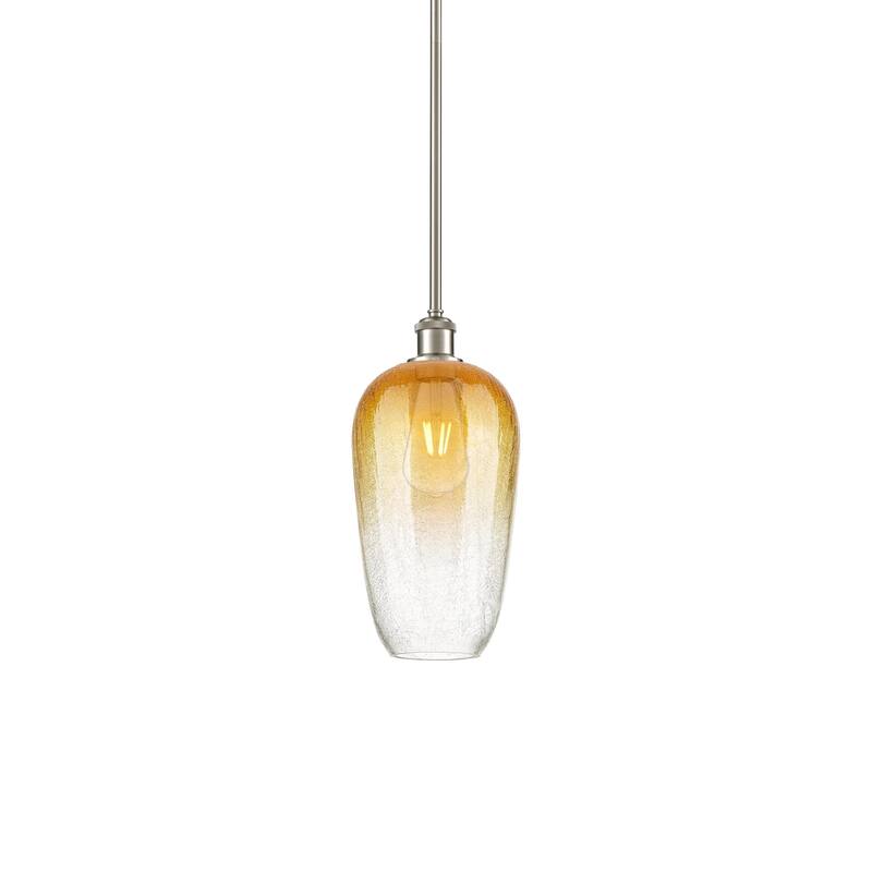 Innovations Lighting 516-1S-15-7 Brookhaven Flute Pendant Brookhaven - Brushed Satin Nickel / Amber