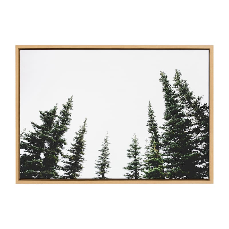 Kate and Laurel Sylvie Evergreens Framed Canvas by Patricia Hasz - 23x33 - Plastic - Natural
