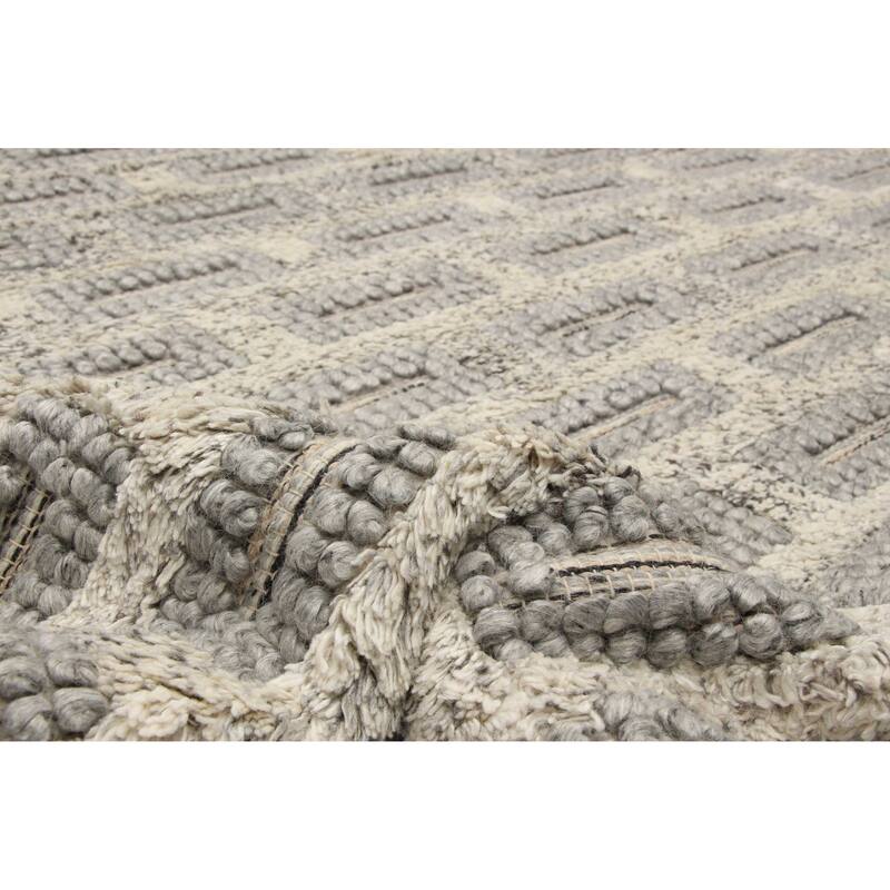 ECARPETGALLERY Braid weave Sienna Grey Wool Rug - 5'1 x 8'0