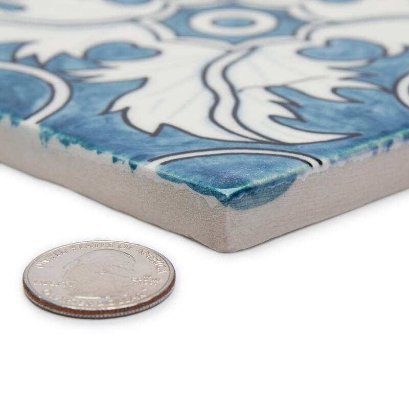 Merola Tile Provincial Deco Monte Real 6" x 6" Porcelain Wall Tile - (1 Tile)