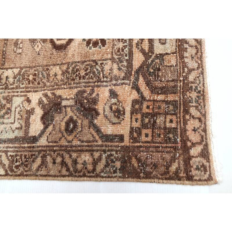 ECARPETGALLERY Hand-knotted Antalya Vintage Brown Wool Rug - 3'6 x 9'6