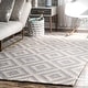 preview thumbnail 73 of 93, Nuloom Kellee Hand Tufted Geometric Wool Area Rug 3' x 5' - Light Grey