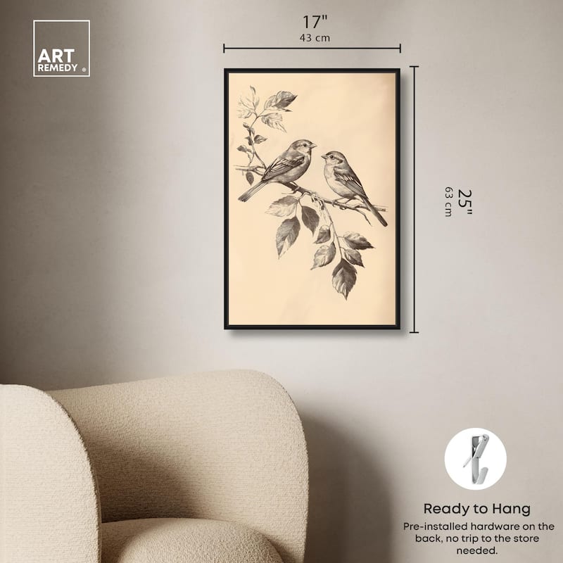 Pair of Finches II Canvas by Art Remedy