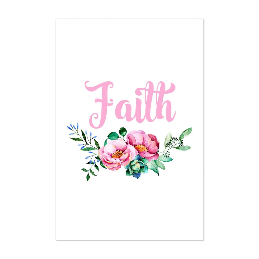 Faith Floral Bible Typography Bohemian Christian Art Print/Poster