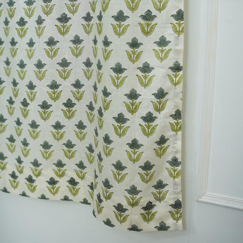 Fabdivine Handmade Block Print Viscose Linen Gift Home Decorative Accent Vintage Curtain or Drape