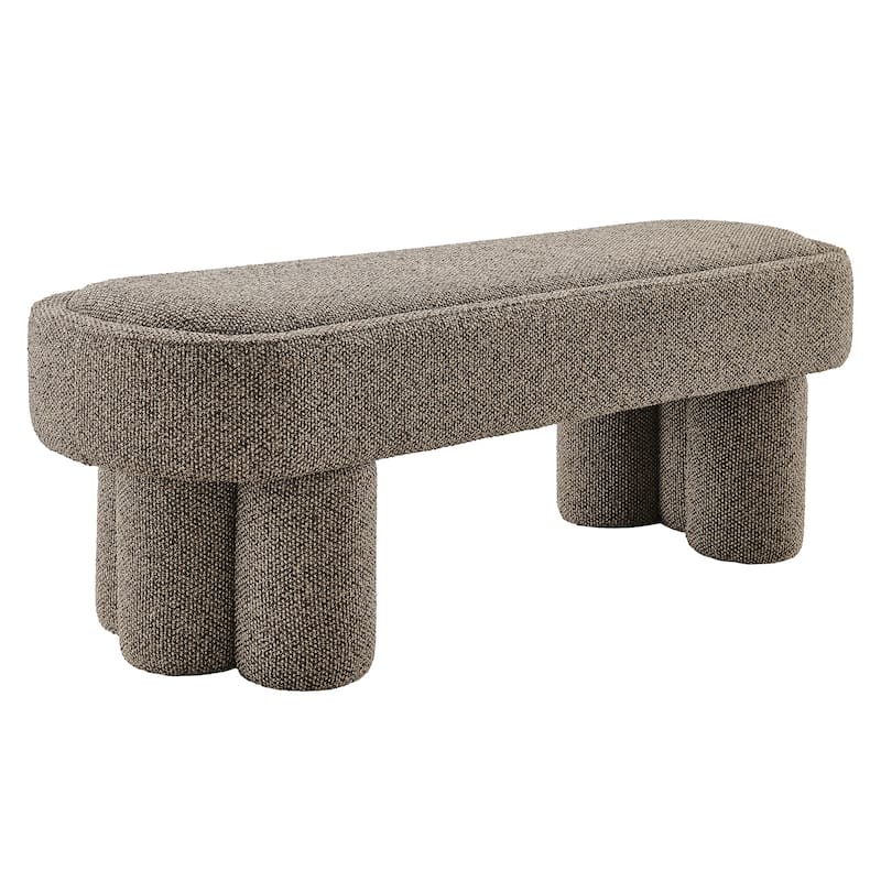 Mossi 52-Inch Oval Boucle Fabric Bench
