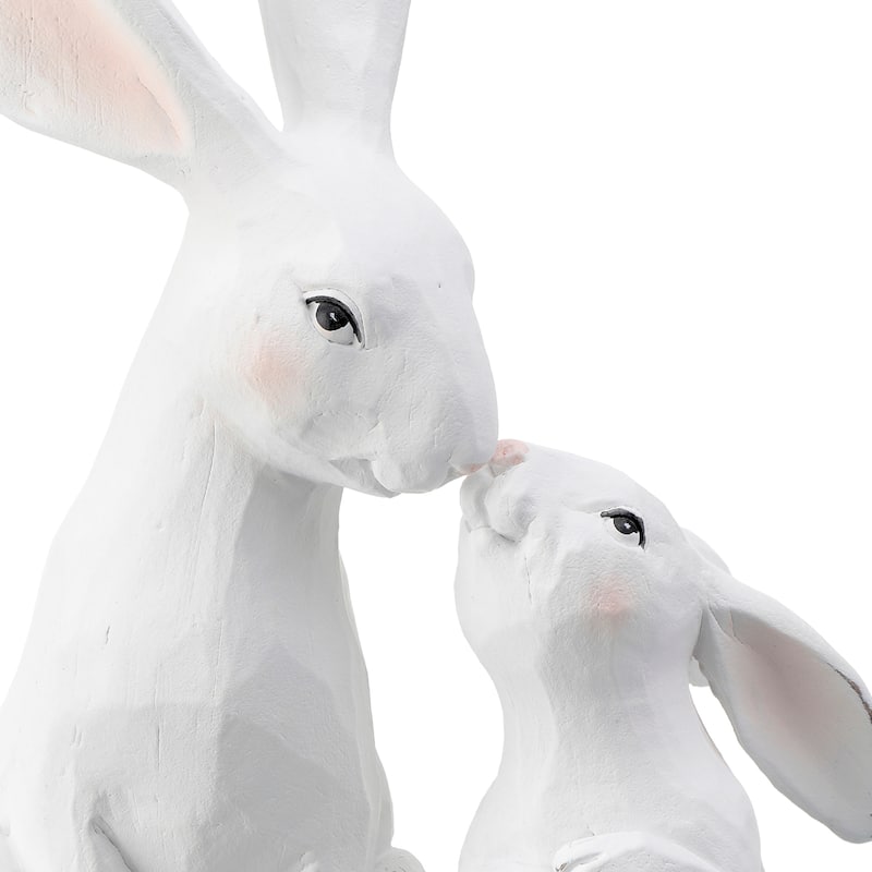 Resin Bunny Kissing Baby 10.5"