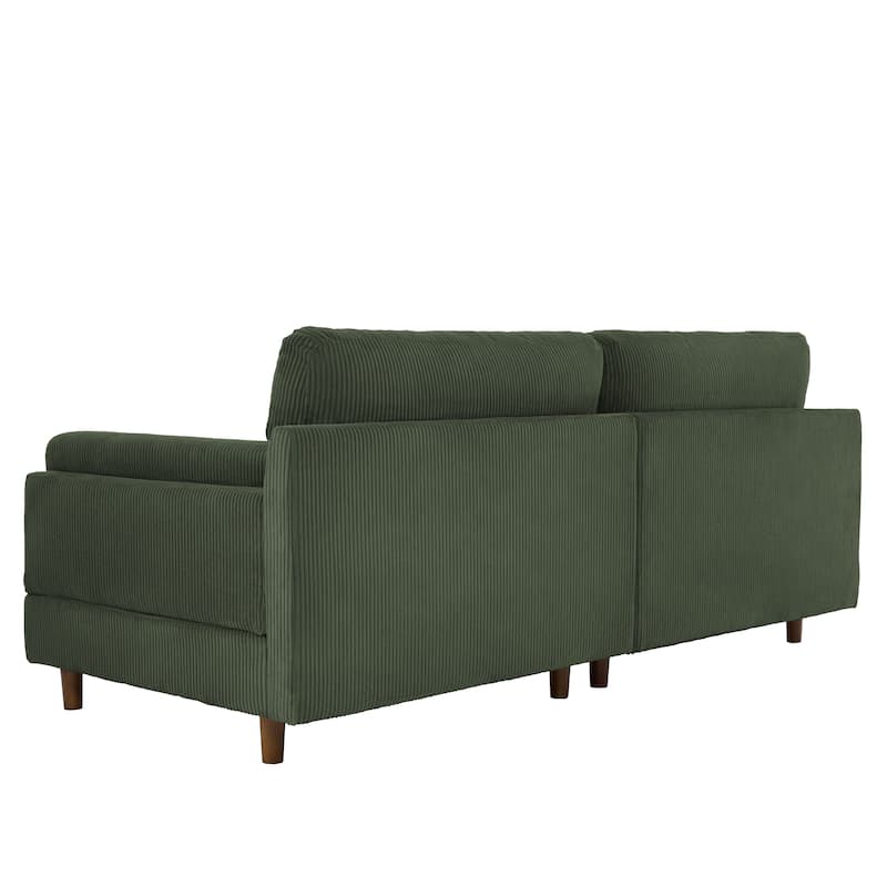 90" Corduroy Sectional Sofa Lounge Sleeper Sofa