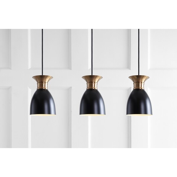 Edison Linear Metal LED Cluster Pendant, Black/Gold by JONATHAN Y. Opens flyout.