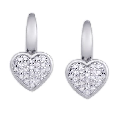 Victoria Townsend .925 Sterling Silver 1/4Ct Diamond Heart Leverback Earring