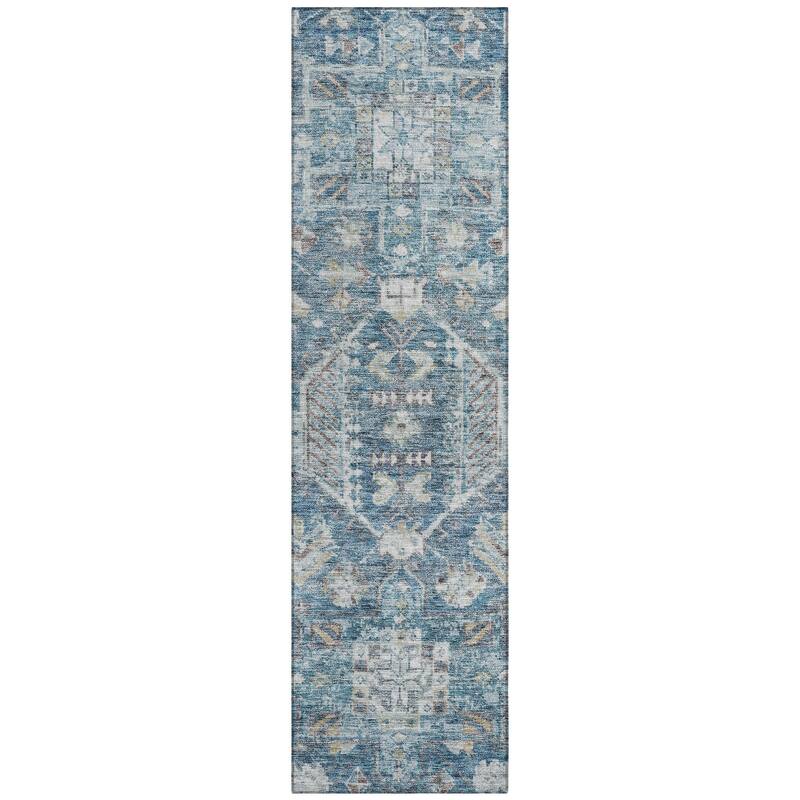 Machine Washable Indoor/ Outdoor Boho Traditional Chantille Rug