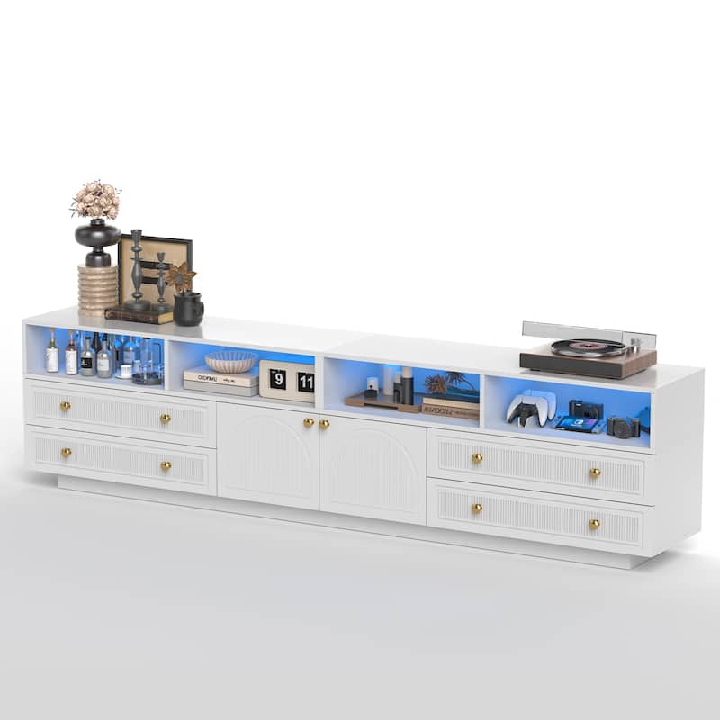 Pocassy 86.6in LED TV Stand for 85/90/95/100 inch TV