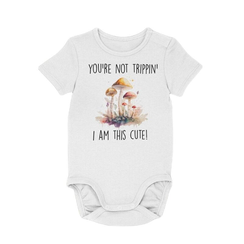 Mushroom Garden - Baby Boy Girl Clothes Infant Bodysuit Funny Cute Newborn - White - 3-6M