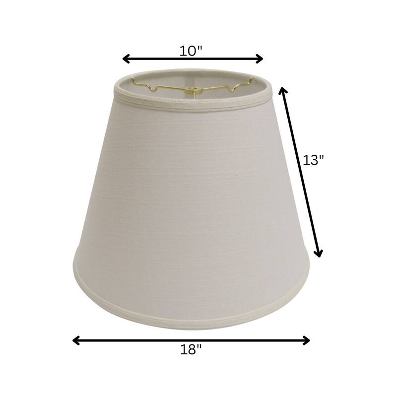 Deep Hardback Lampshade with Washer Fitter, Beige Color Fabric Lampshade for Table Lamps, Natural Linen