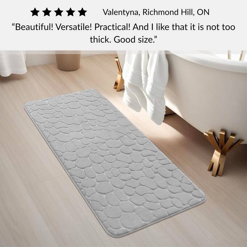 Memory Foam Runner Bath Mat Pebble Design 48x18